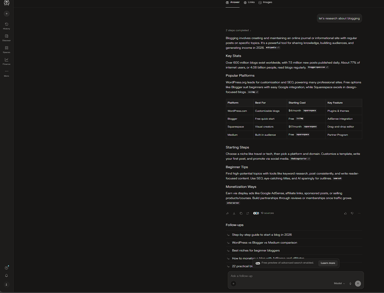 Using Perplexity AI for research with citations