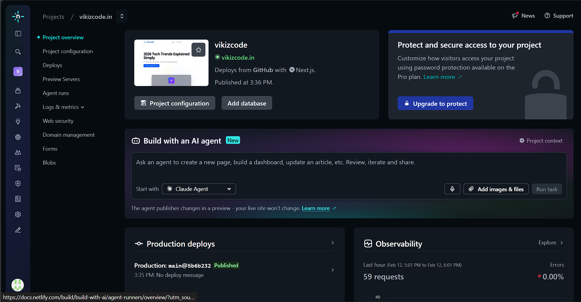 Netlify deployment screen